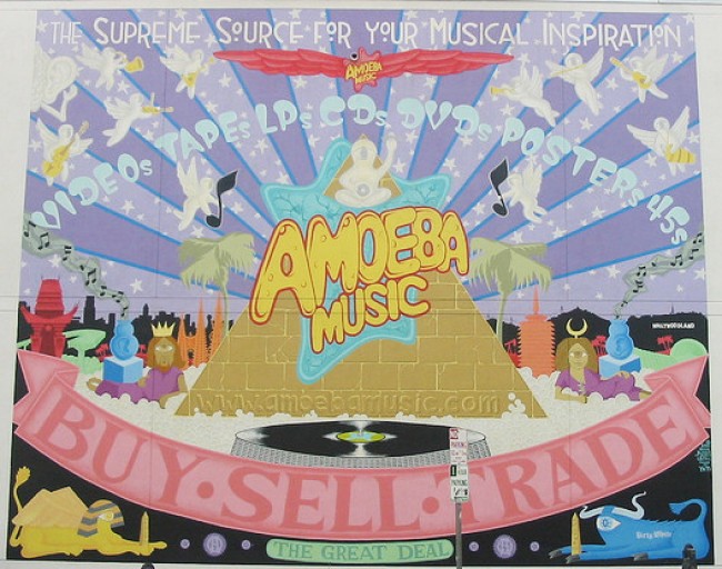 Amoeba Music Store Sign, Mural
